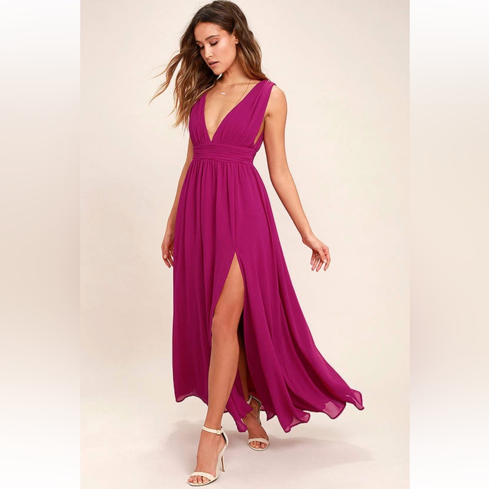 Lulus Heavenly Hues Magenta Maxi Dress - Magenta size S